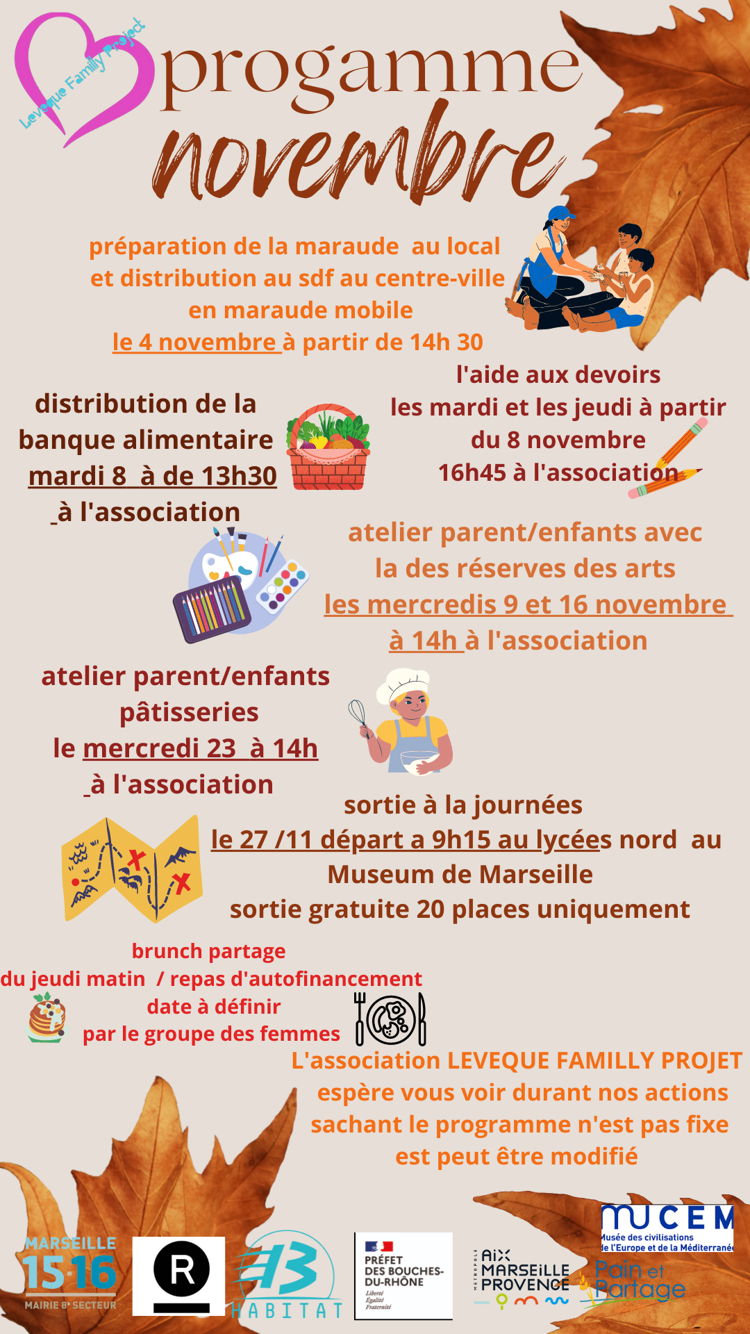 Programme de novembre de Levêque Familly